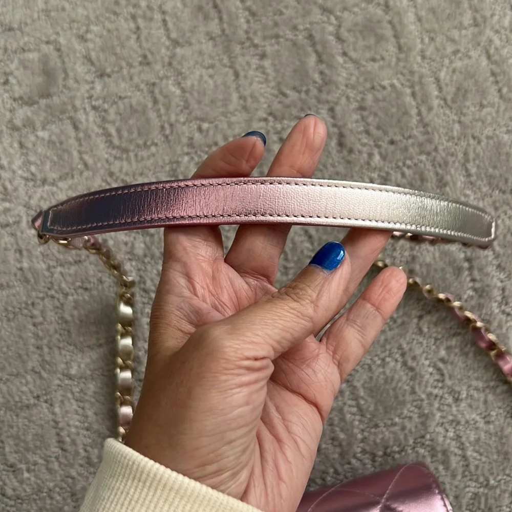 Chanel Pink & Silver Metallic Bag 😍